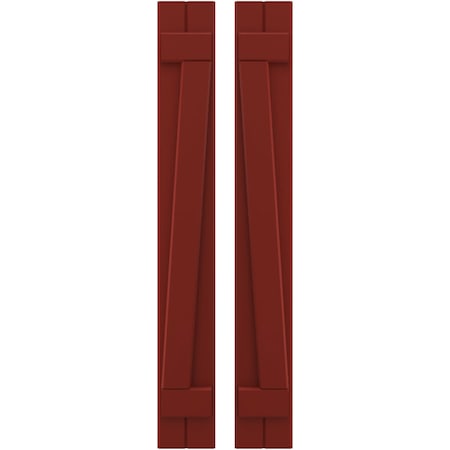 Americraft 2-Board (2 Batten) Wood Joined Board-n-Batten Shutters W/ Z-Bar, ARW102BB207X52MRH